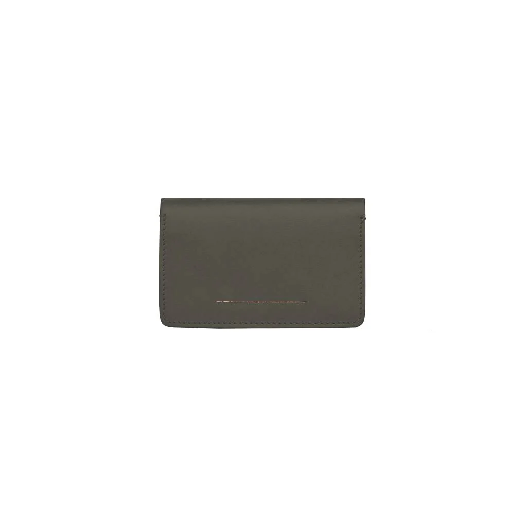 Double Card Holder / Dark Olive / Vacchetta Leather