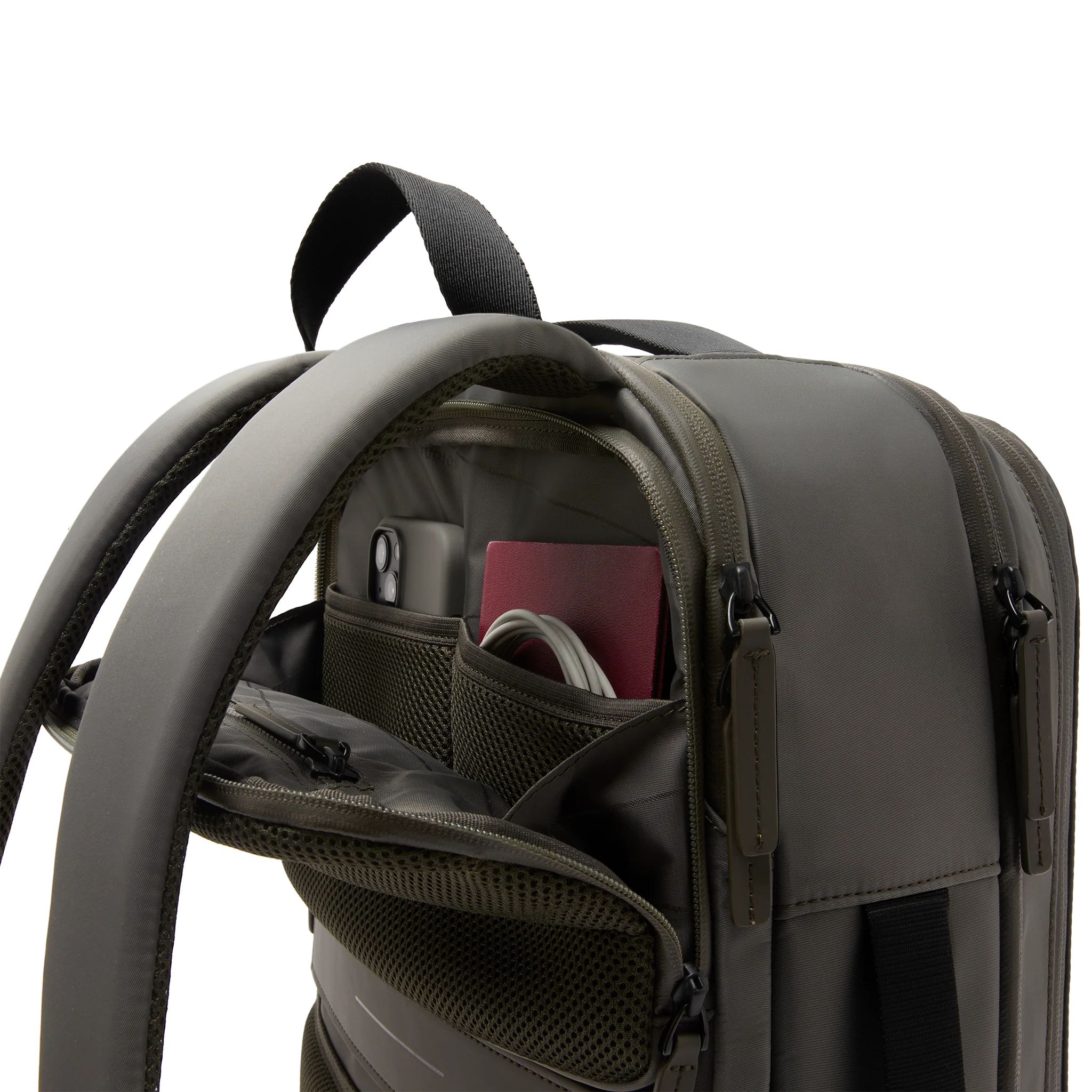 Gion Backpack Travel / Dark Olive / Recycled Nylon - Image 7