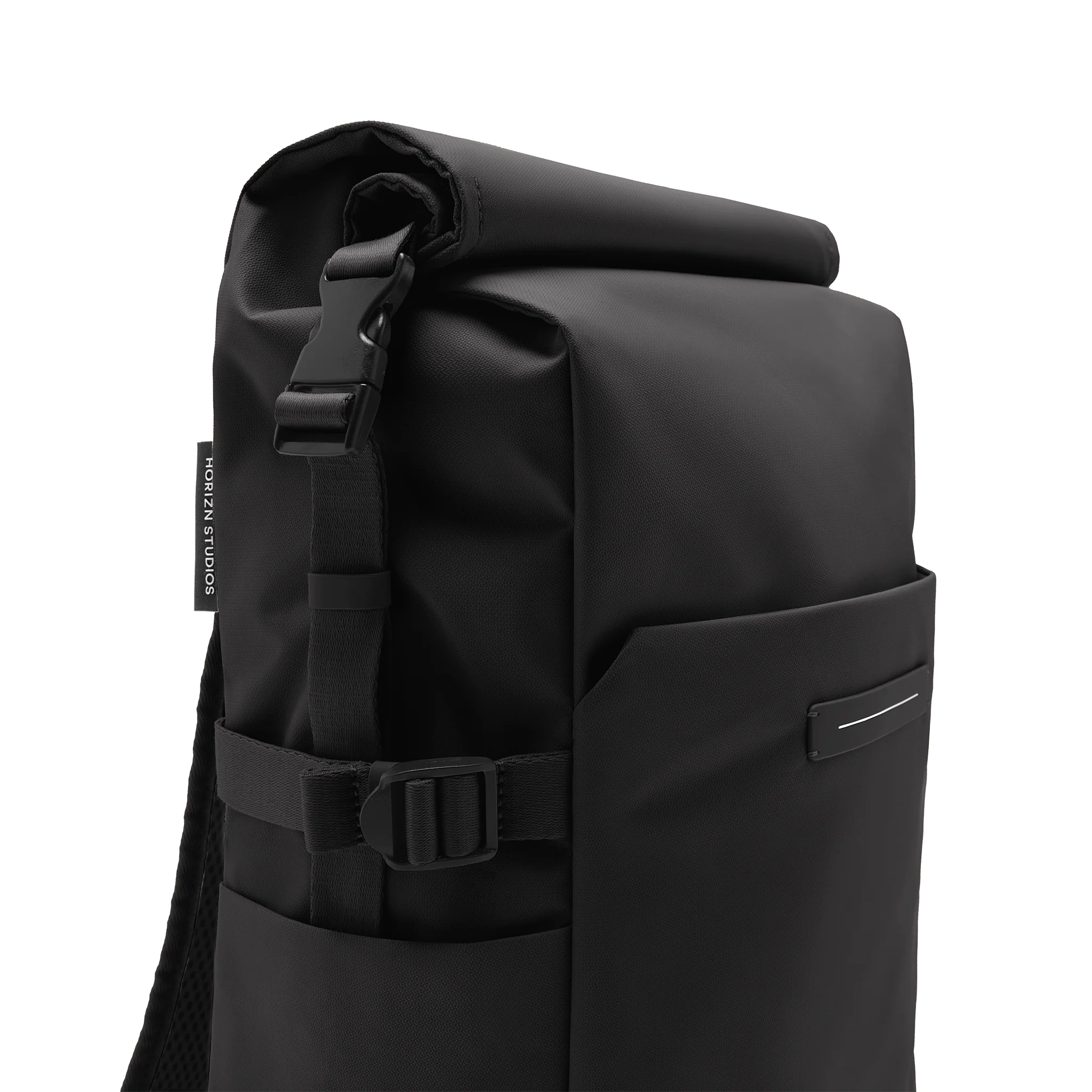 Shibuya Rolltop Backpack / All Black / Recycled Nylon - Image 6