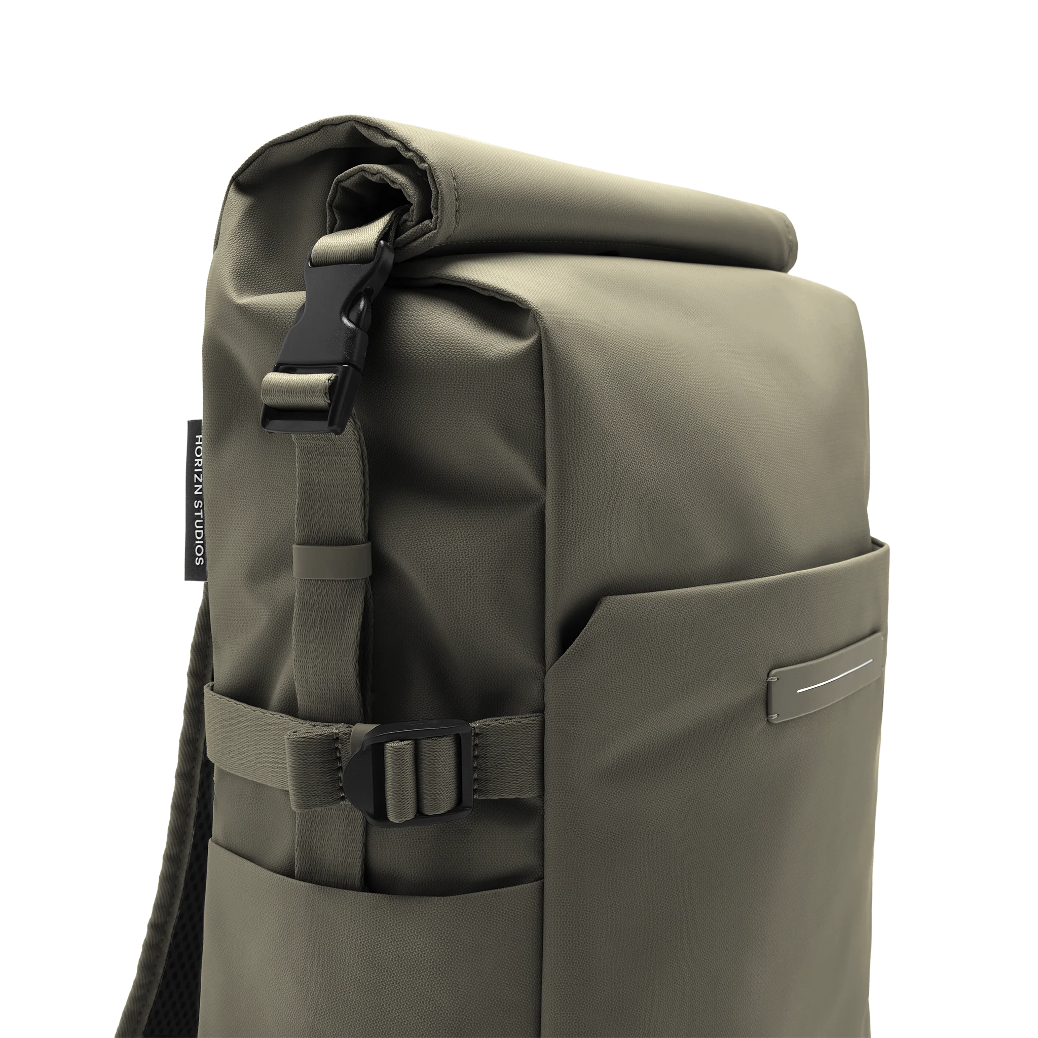 Shibuya Rolltop Backpack / Dark Olive / Recycled Nylon - Image 6