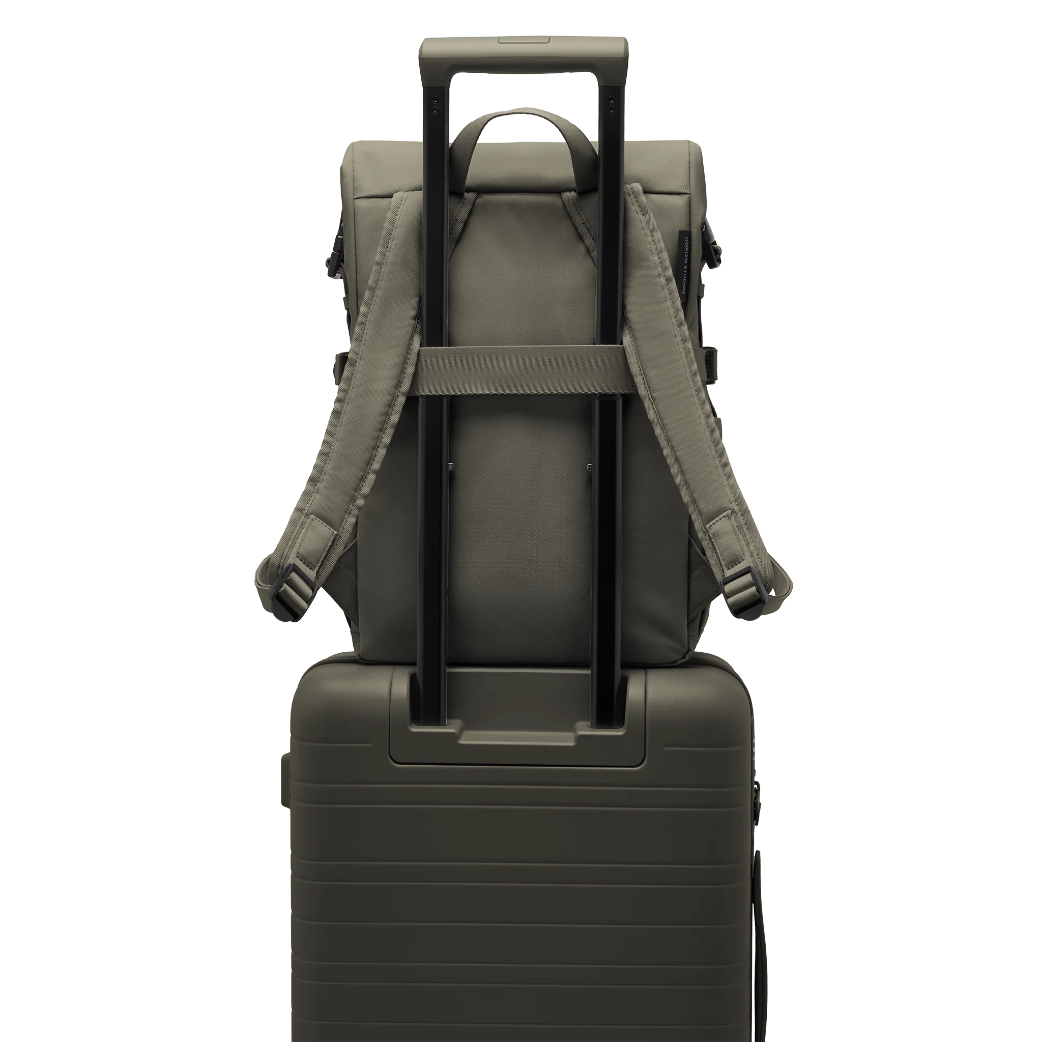 Shibuya Rolltop Backpack / Dark Olive / Recycled Nylon - Image 9