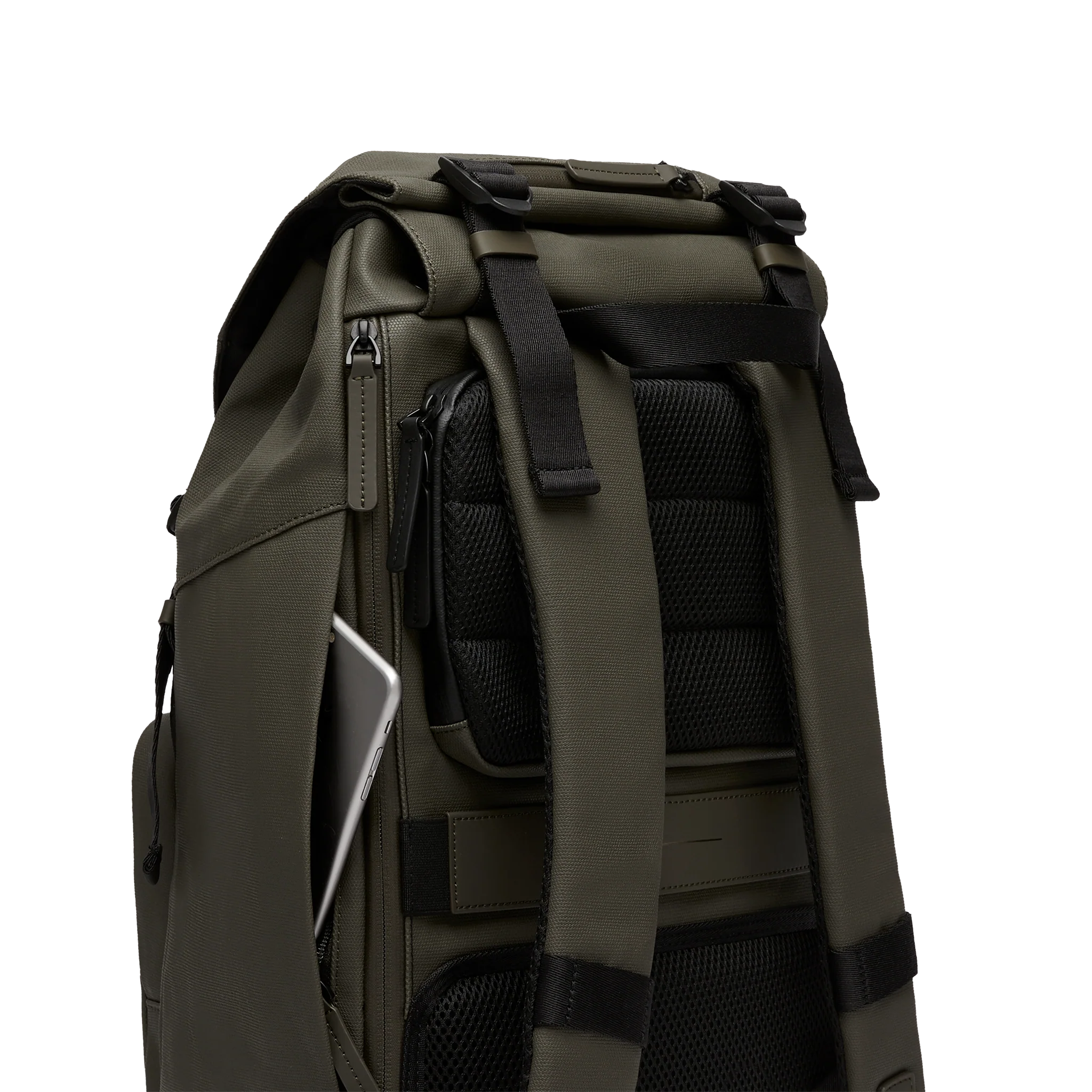 SoFo Backpack City / Dark Olive / Recycled Waxed Canvas - Image 6