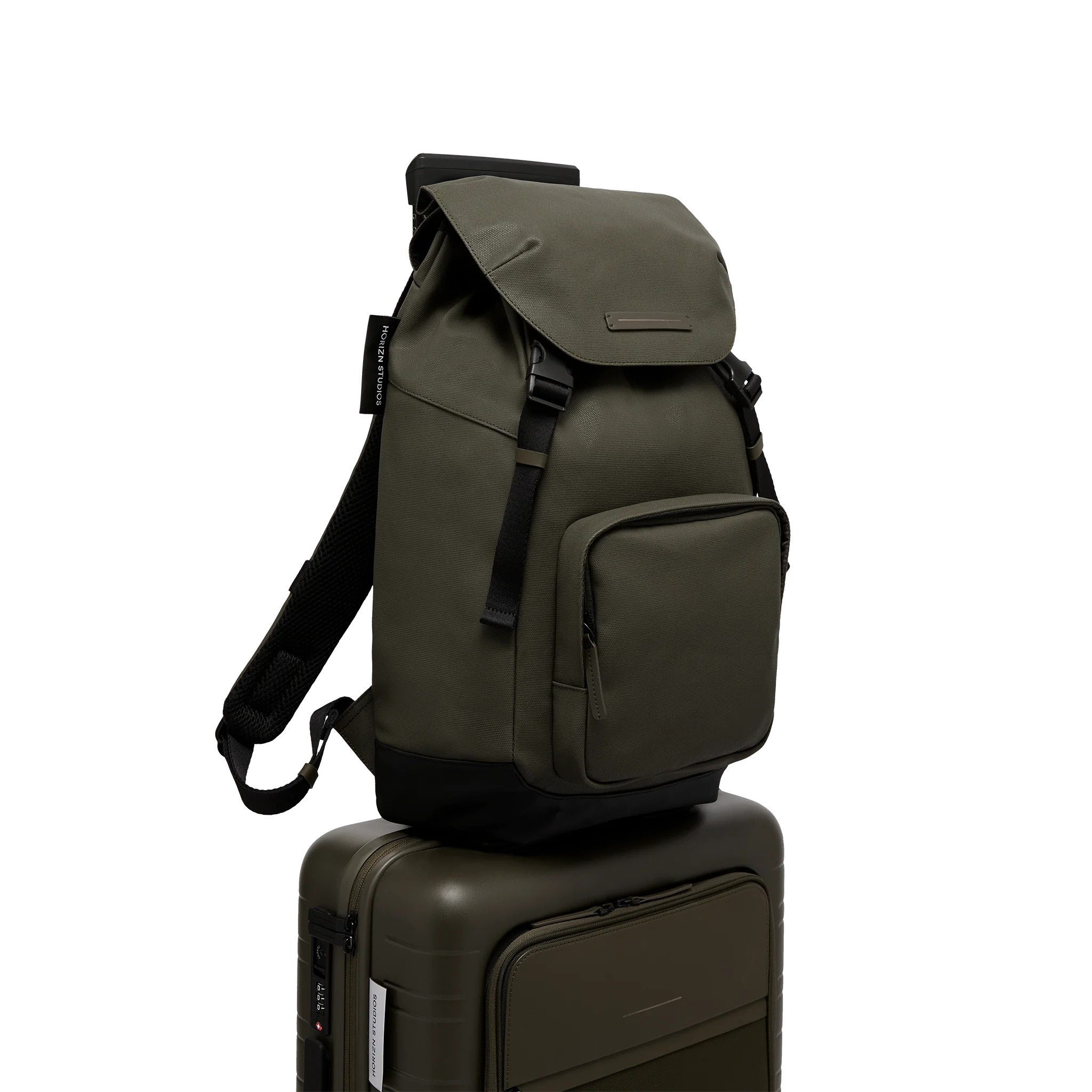 SoFo Backpack City / Dark Olive / Recycled Waxed Canvas - Image 9