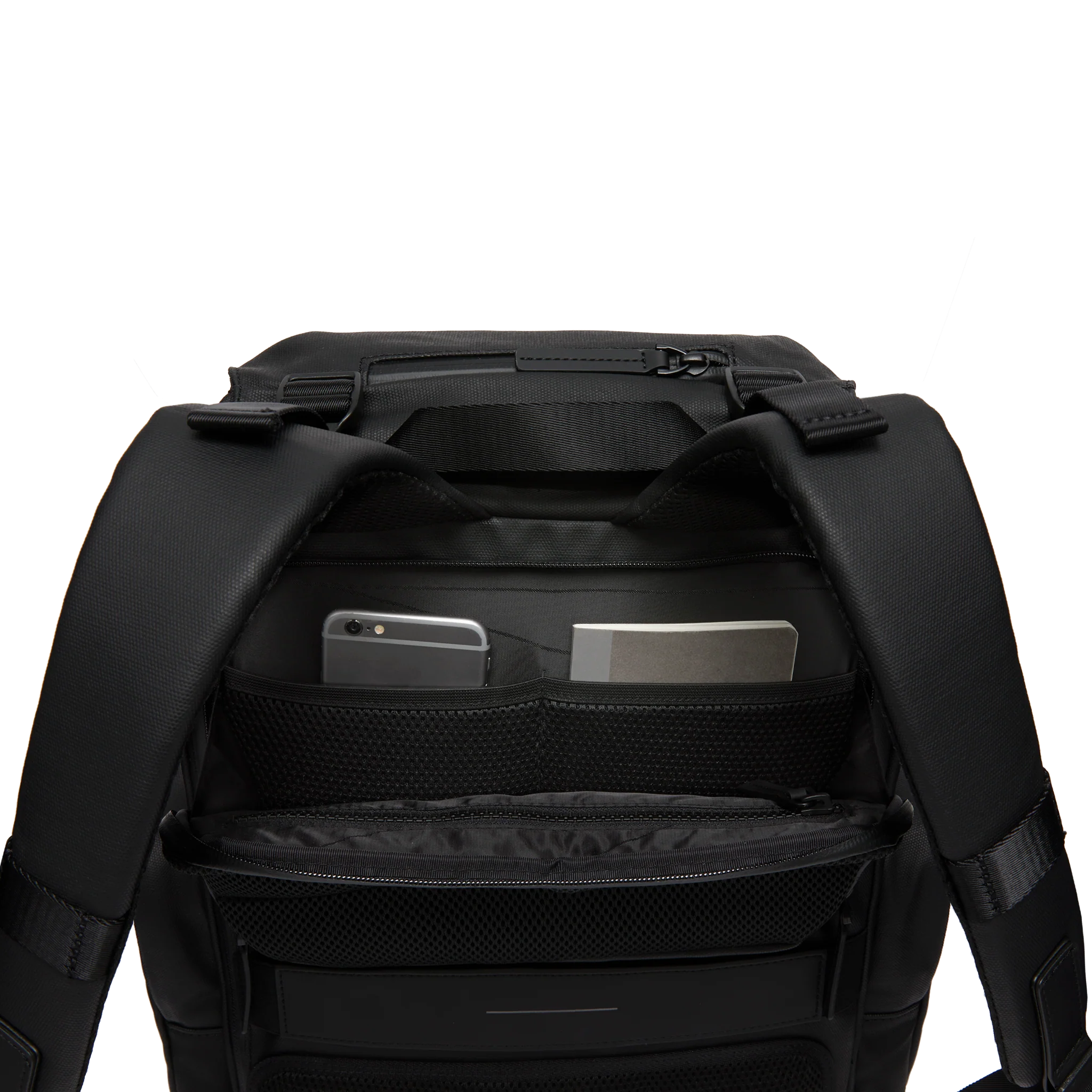 SoFo Backpack Commute / Black / Recycled Waxed Canvas - Image 4