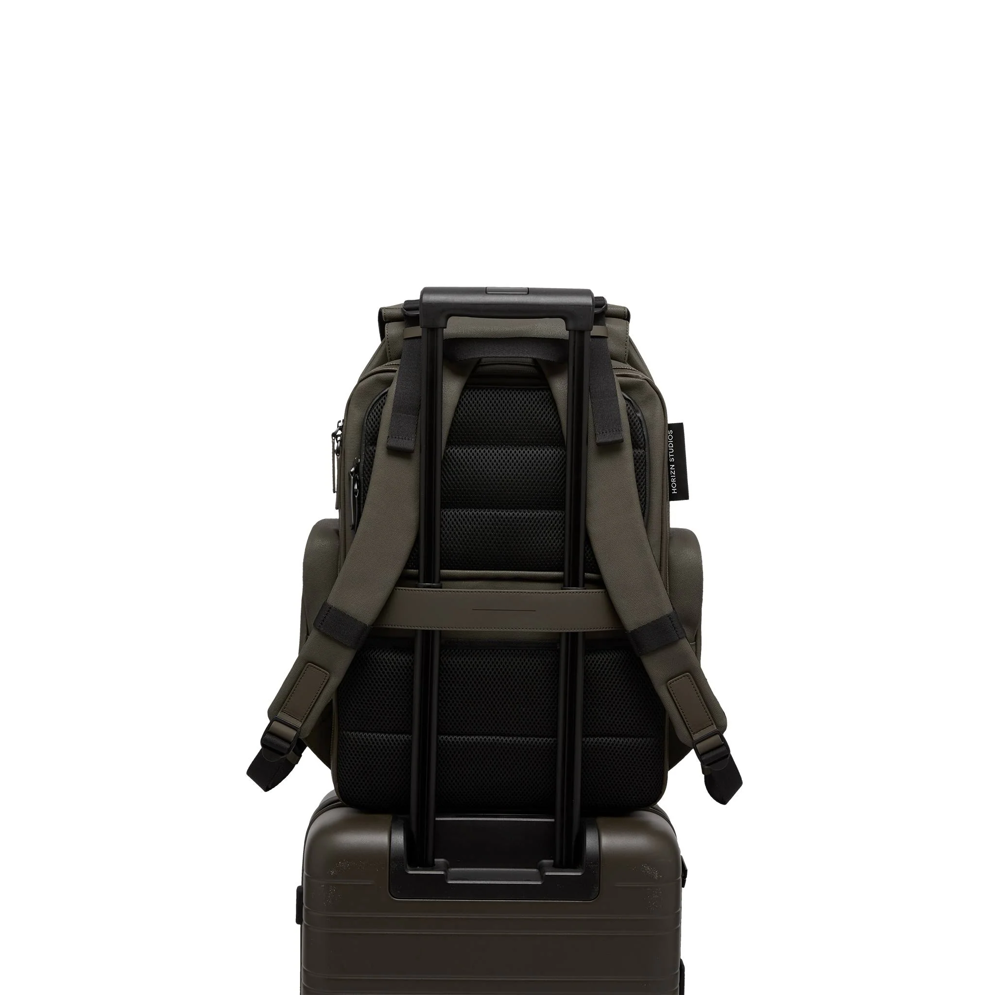 SoFo Backpack Travel / Dark Olive / Waxed Canvas - Image 10