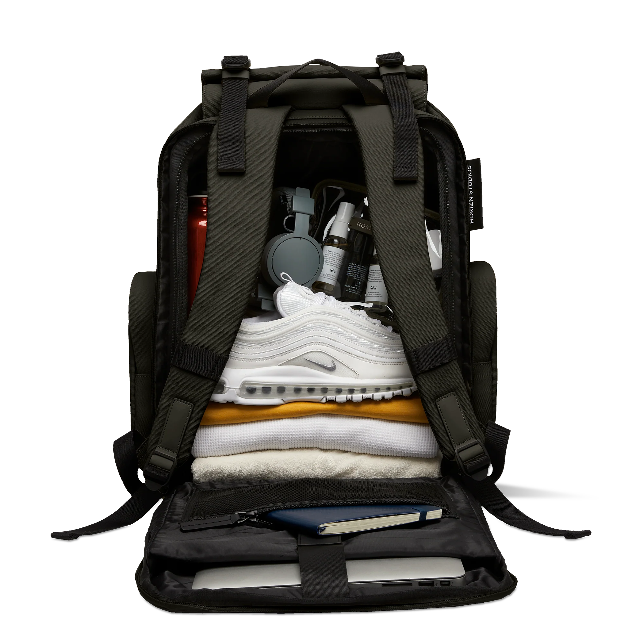SoFo Backpack Travel / Dark Olive / Waxed Canvas - Image 5