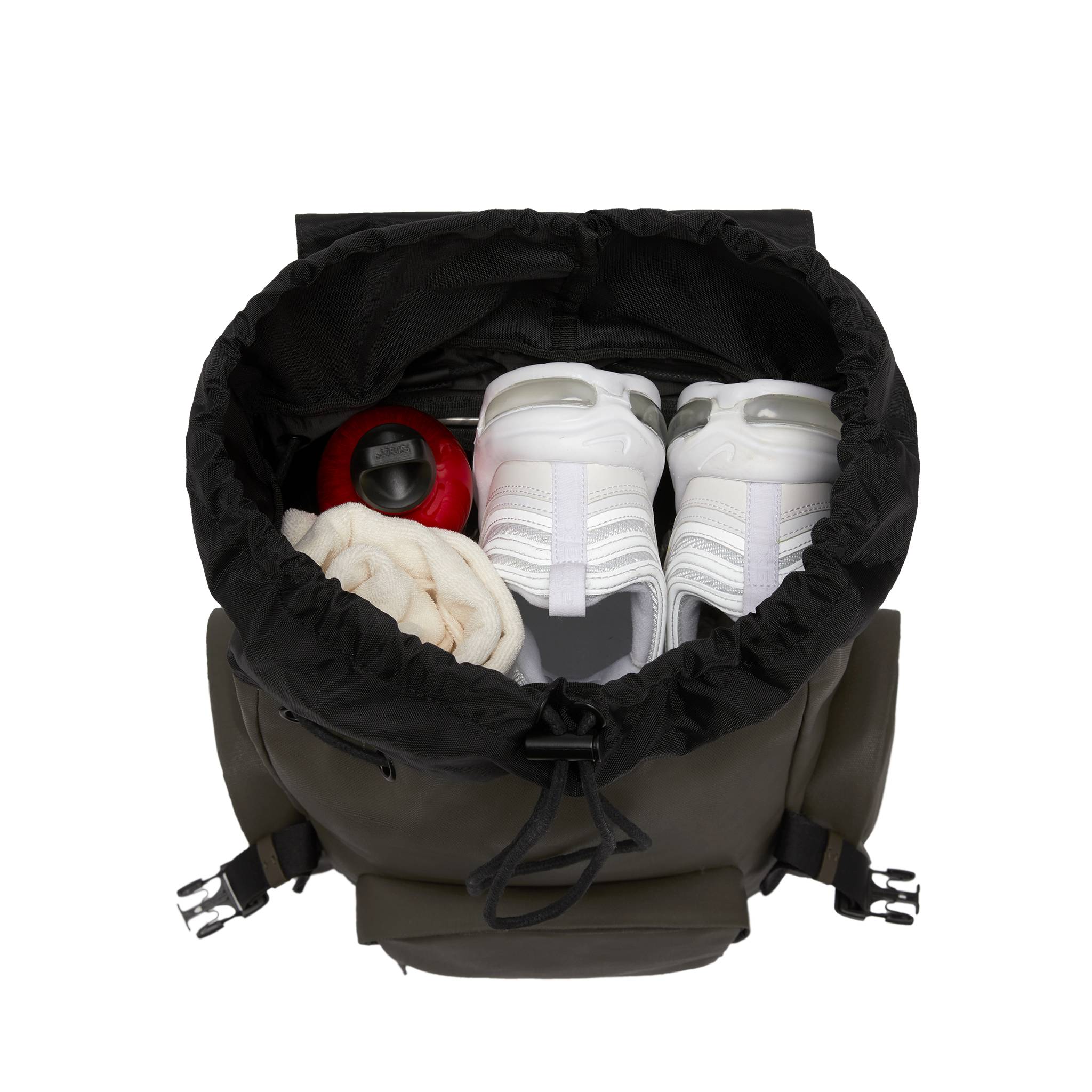 SoFo Backpack Travel / Dark Olive / Waxed Canvas - Image 7