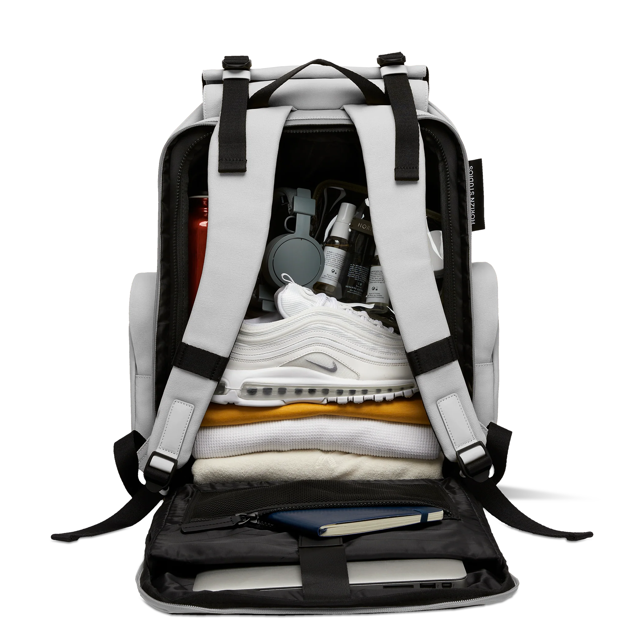 SoFo Backpack Travel / Light Quartz Grey / Recycled Waxed Canvas - Image 5