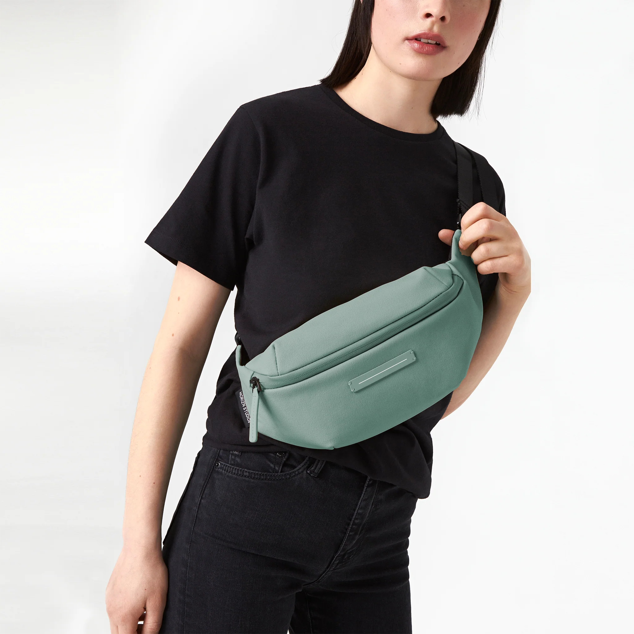 SoFo Cross-Body Bag / Marine Green / Recycled Cotton Canvas - Image 6