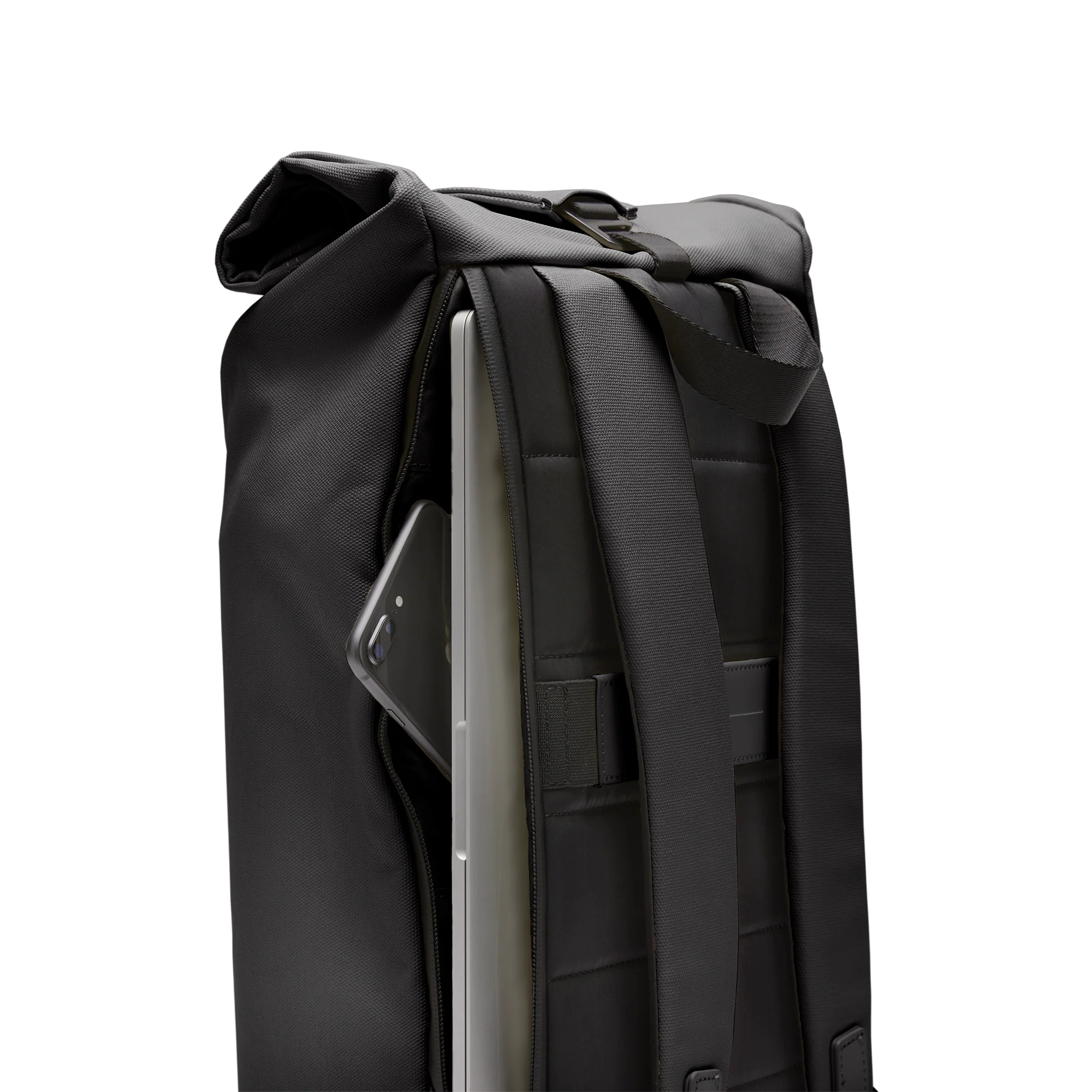 SoFo Rolltop Backpack / All Black / Recycled Cotton Canvas - Image 4