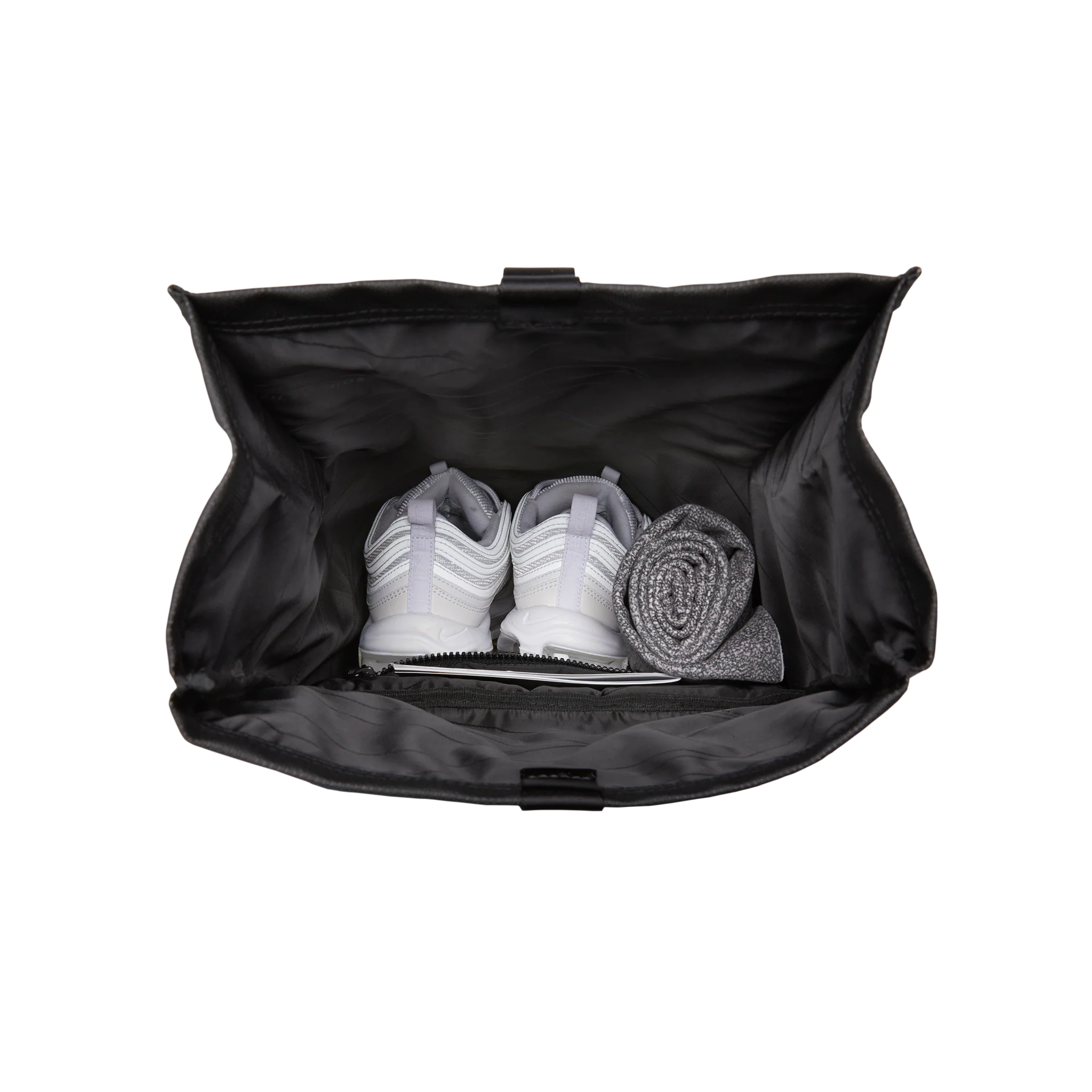 SoFo Rolltop Backpack / All Black / Recycled Cotton Canvas - Image 6