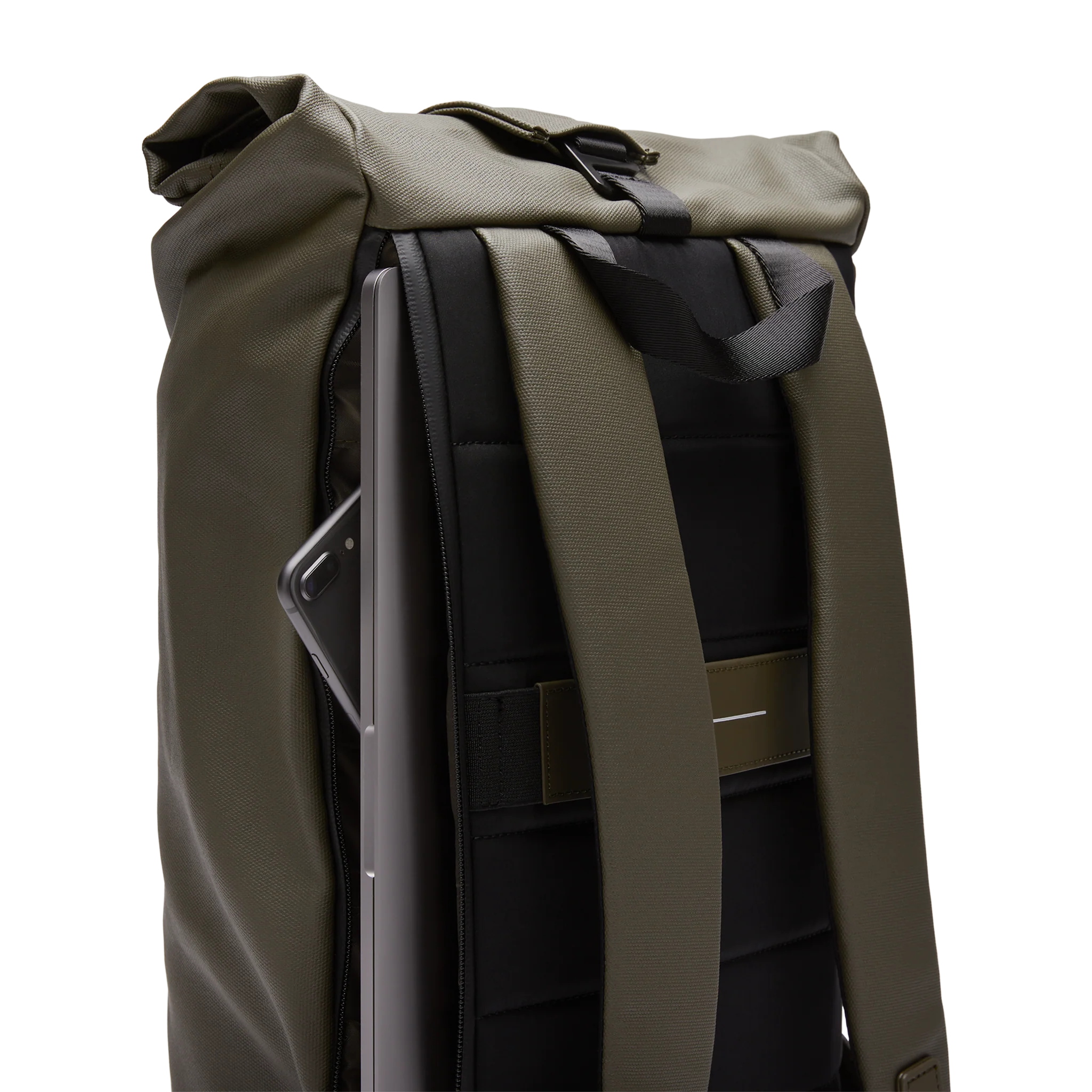 SoFo Rolltop Backpack / Dark Olive / Waxed Canvas - Image 4