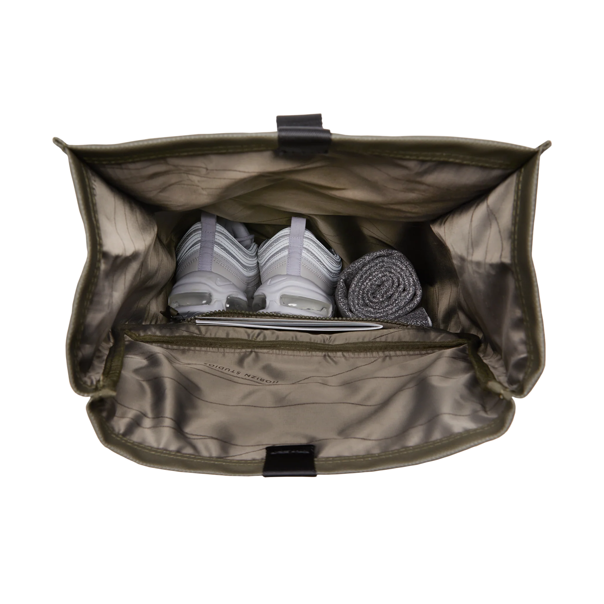 SoFo Rolltop Backpack / Dark Olive / Waxed Canvas - Image 5