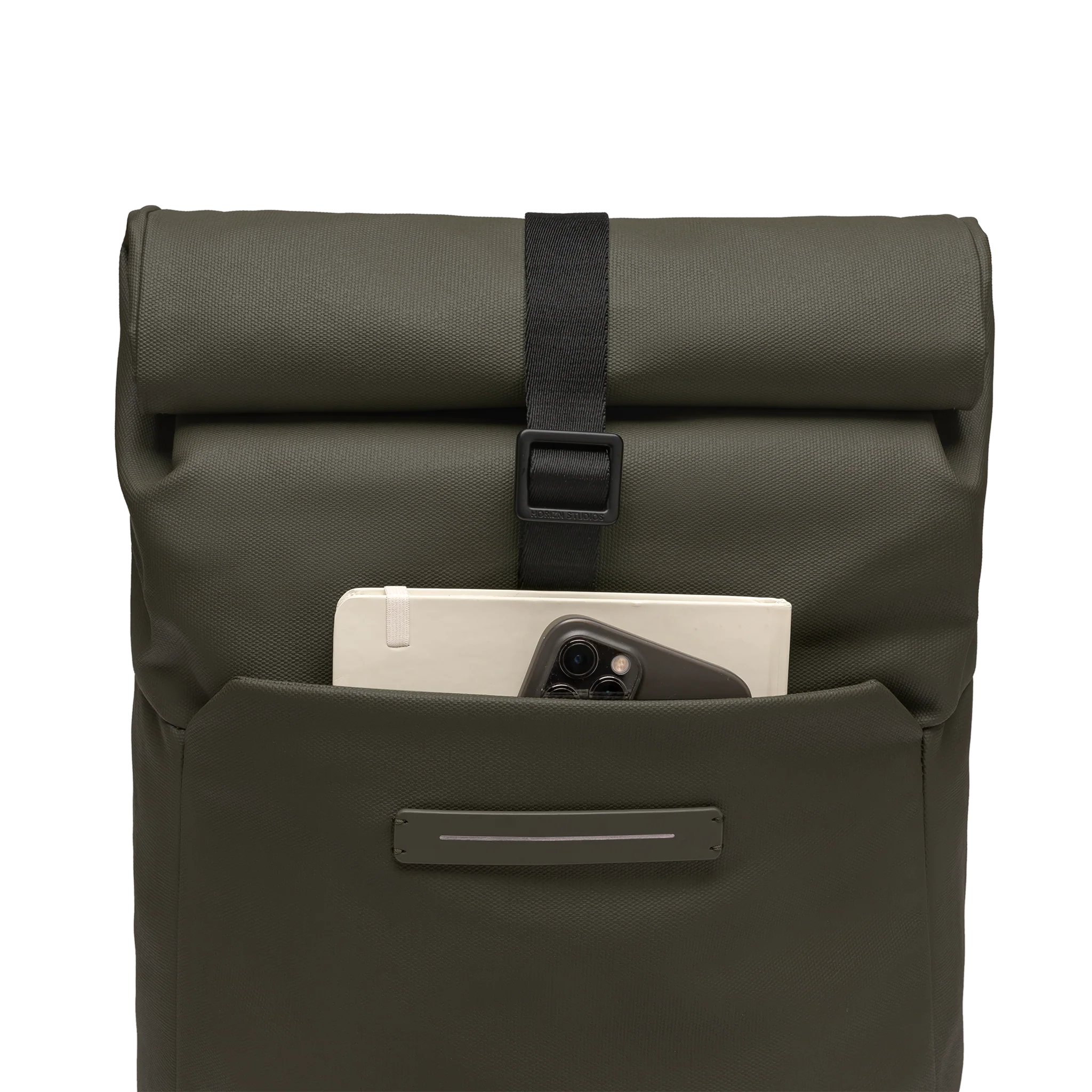 SoFo Rolltop Backpack X / Dark Olive / Waxed Canvas - Image 4